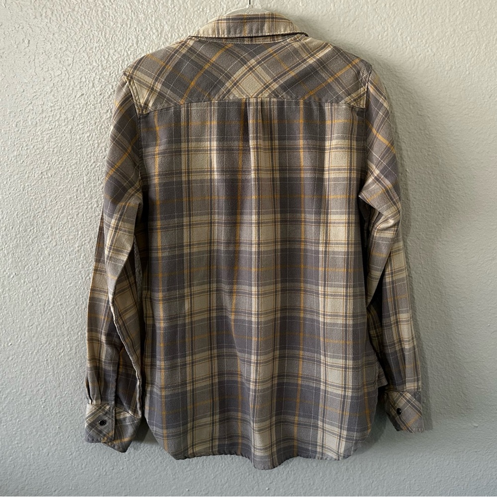 🌻3 for $13🌻 Lee Riders | Cabincore Yellow Grey Flannel Button Down long Slv Sz M - Picture 7 of 13